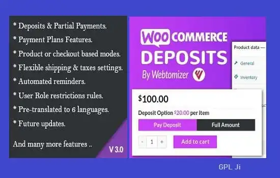 WooCommerce Deposits Partial Payments Plugin GPL v4.5.0